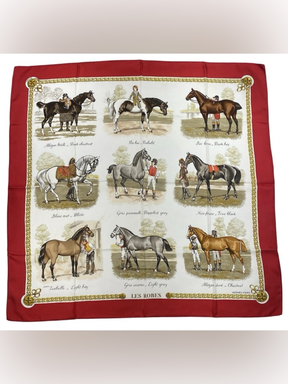 Hermes Silk Scarf Les Robes Carre 90 Philippe Ledoux Red